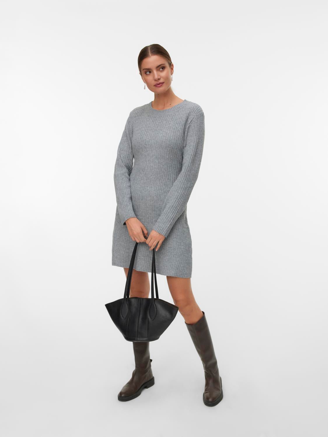 VMJOSANNA Short Dress - Medium Grey Melange - VERO MODA & VILA Bergvik